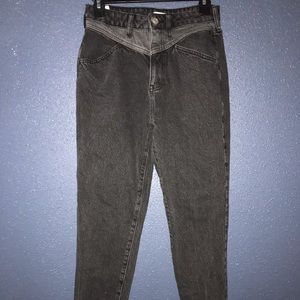 Black pacsun mom jeans with cute grey detail!